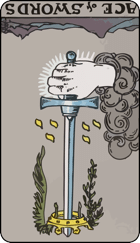 Ace of Swords Reversed Tarot Card