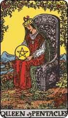 Queen of Pentacles Upright Tarot Card