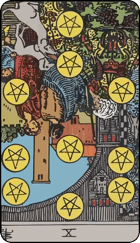 Ten of Pentacles Reversed Tarot Card