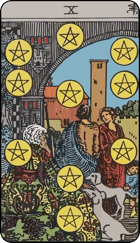 Ten of Pentacles Upright Tarot Card