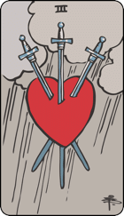 Three of Swords Upright Tarot Card