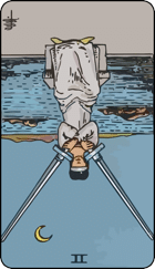 Two of Swords Reversed Tarot Card